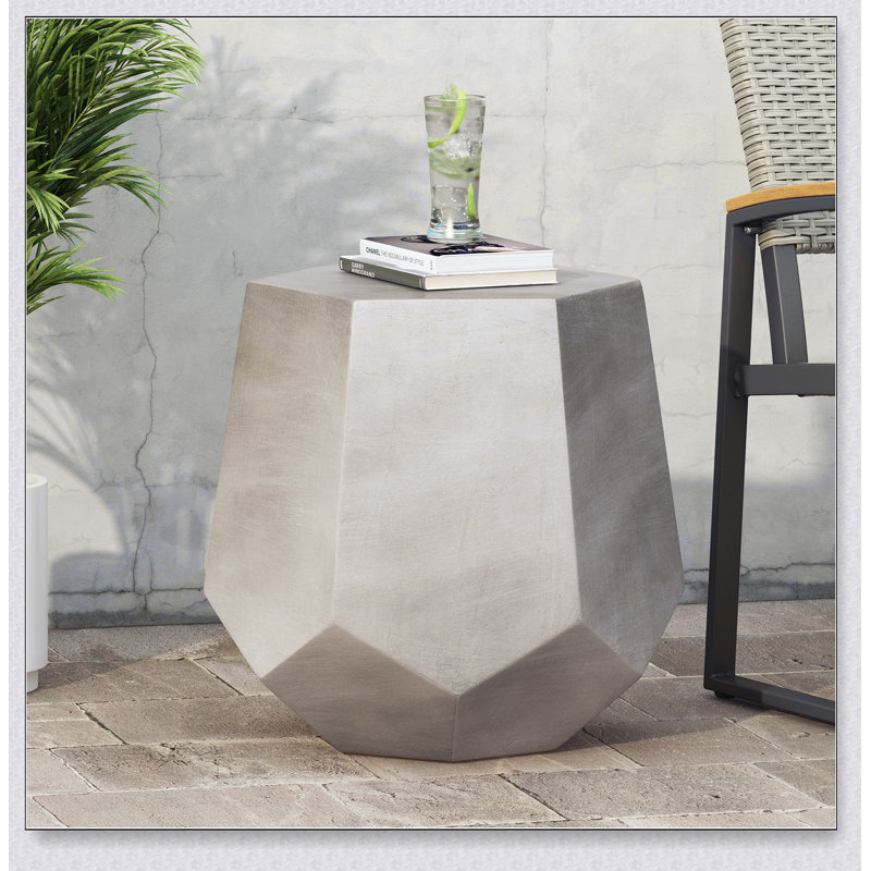Outdoor CALGARY SIDE TABLE,Light Grey