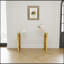 Console en verre d'acier inoxydable, table d'appoint repas doré transparent BS-02-1962152915