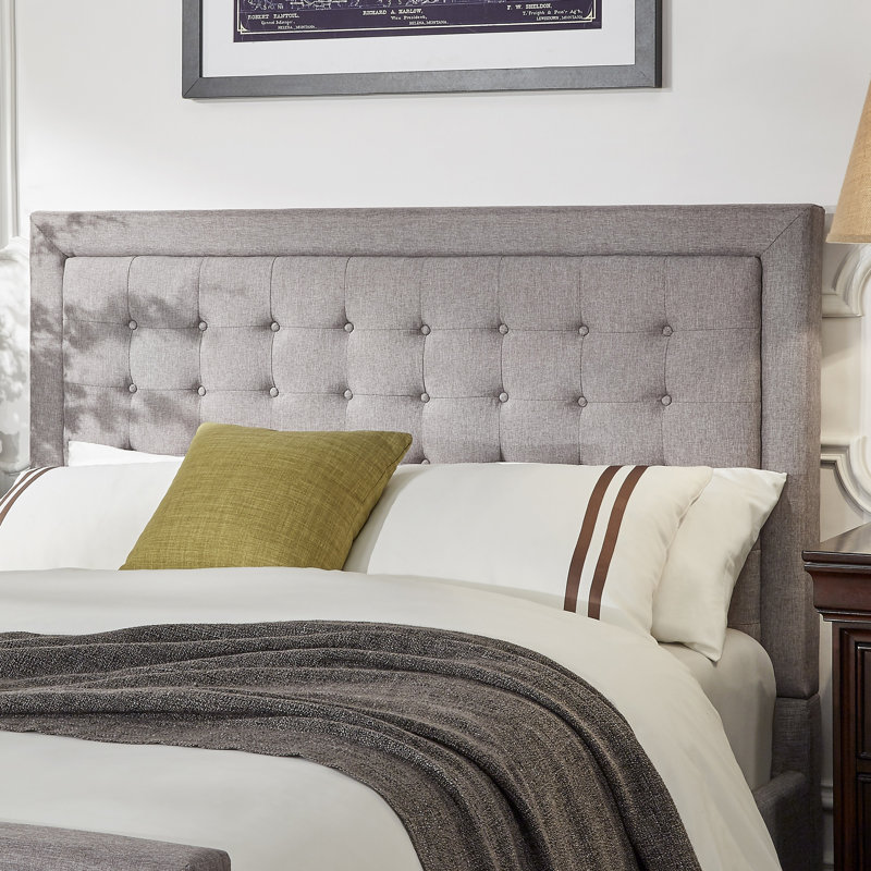 Kaster Upholstered Headboard, Queen, Gray Linen