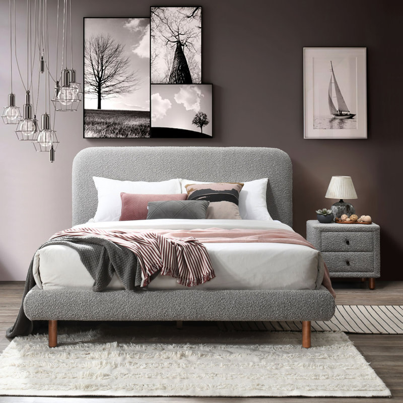 Table de chevet rembourrée Grey Boucle