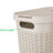  50L Slim Laundry Hamper, Clothes Basket, Lid, Plastic-49635340-111360894