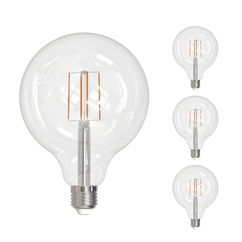 Ampoule 8,5 watts à intensité variable G40 avec finition en verre transparent et base moyenne (E26), 5000