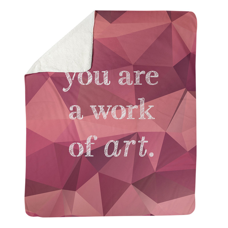 Sewn Throw Blanket, 50" W x 60" L, Light, Purple/Pink