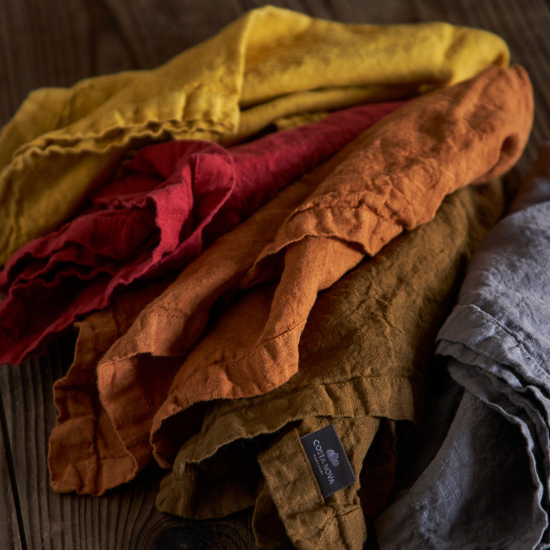 Maria Linen Square Napkins, Ceylon Yellow