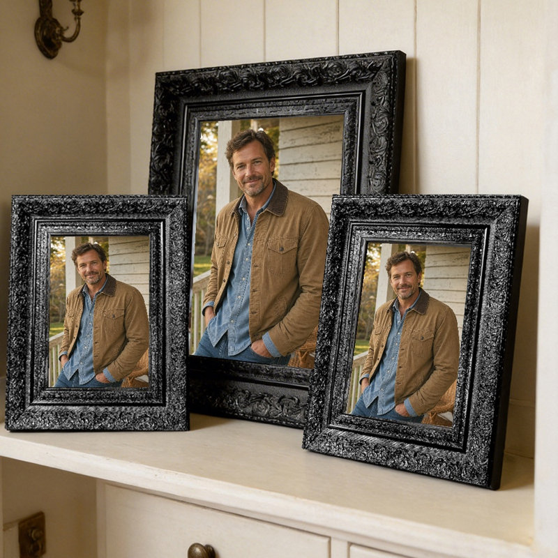 Cadre 3 photos noir moderne classique 5 "x 7" avec affichage horizontal ou vertical