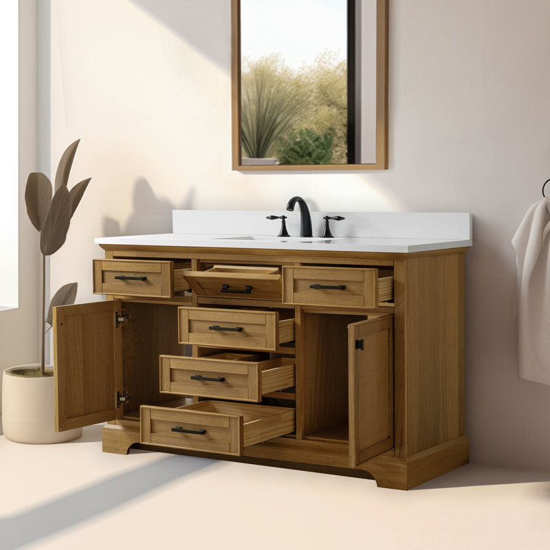 Ensemble de meuble-lavabo simple 54 po Zoila, Chêne