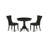 3 Piece Dinette Set for Small Spaces Contains a Round Kitchen Table with Pedestal and 2 Black Linen Fabric Parson Dining Chairs, 36x36 Inch, Wirebrushed Black-38306769-38306775-38306772