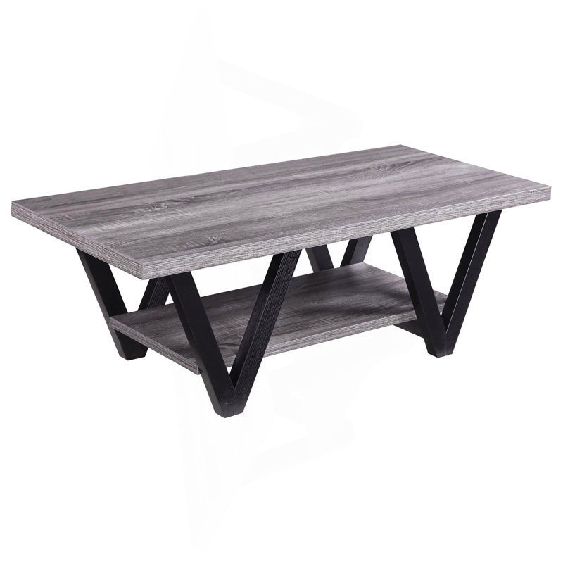 Table basse à pieds noirs et gris