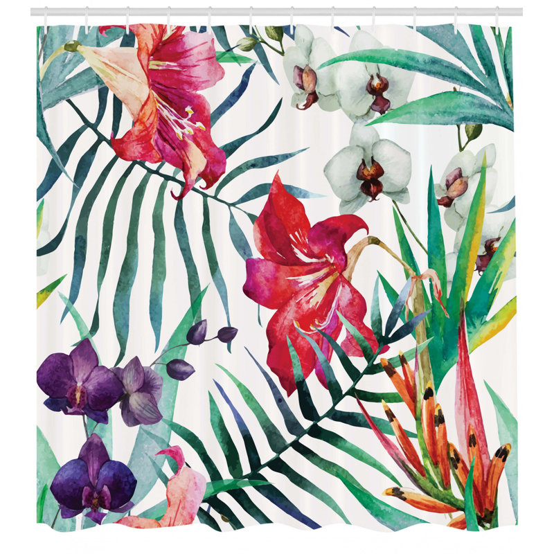 Shower Curtain with Hooks Included, 75" H x 69" W