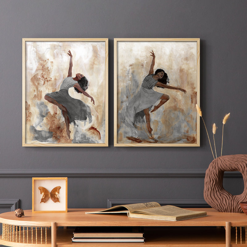 «Beautiful Dancer I», reproduction encadrée de qualité supérieure - prête à être accrochée - aucun clou requis - aucun clou requis