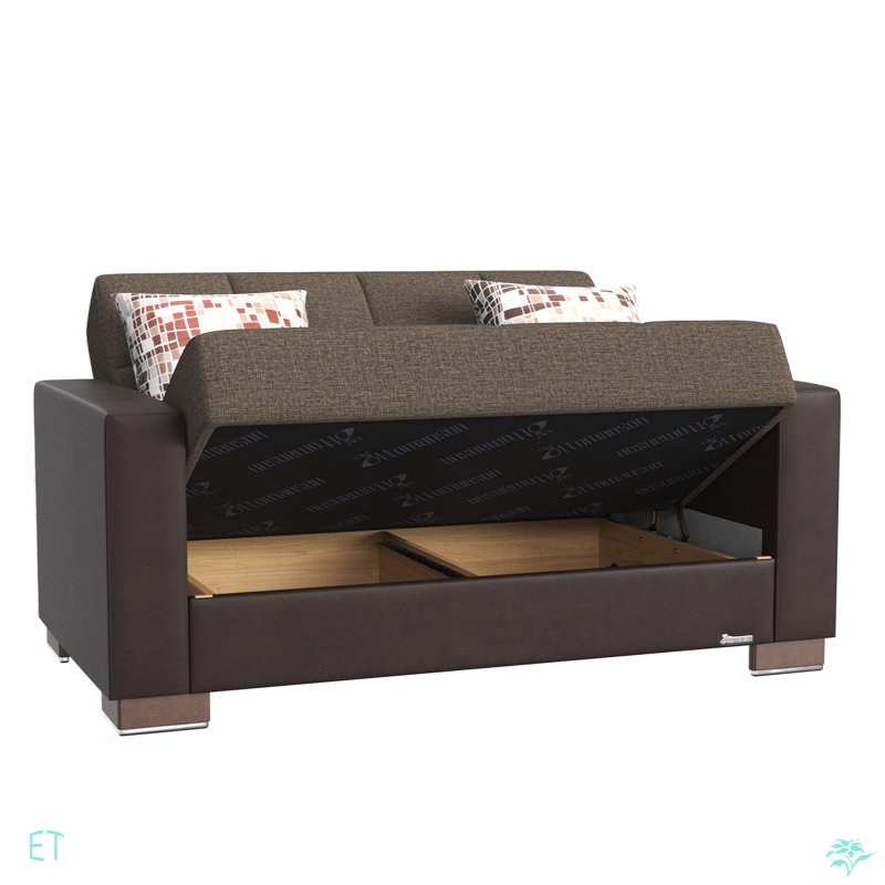 Causeuse convertible avec rangement Collection, Brun / brun foncé