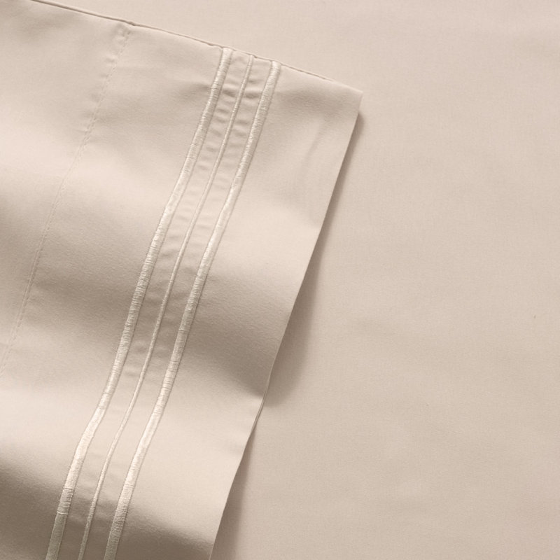 Twin Beige Deep Pocket Brushed Microfiber Sheet Set
