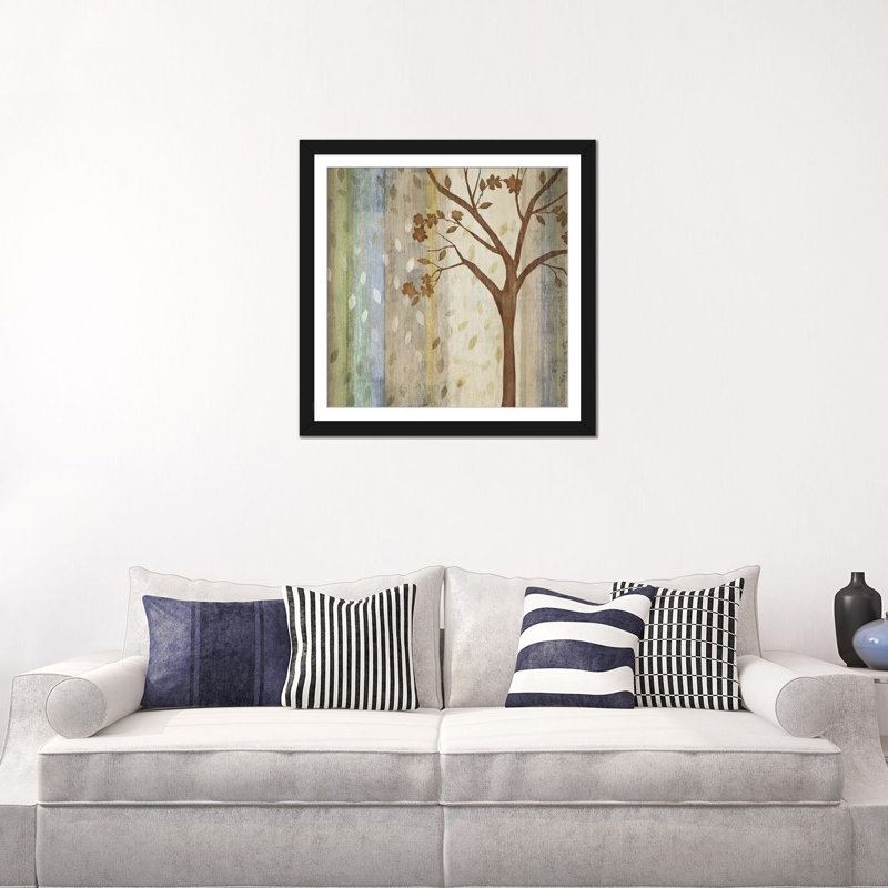 « changing seasons i », reproduction d’impression sur toile tendue, H 24 po x l 24 po x P 1 po, Papier avec cadre noir, Blanc