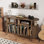 55.2'' Record Player Stand With Charging Station,turntable Stand Table With Open Storage