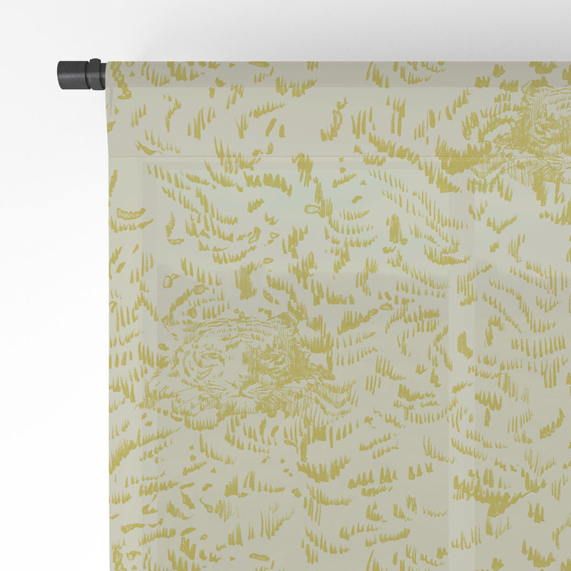 Panneau de rideau transparent 1 pièce, 50 po x 84 po, Jaune
