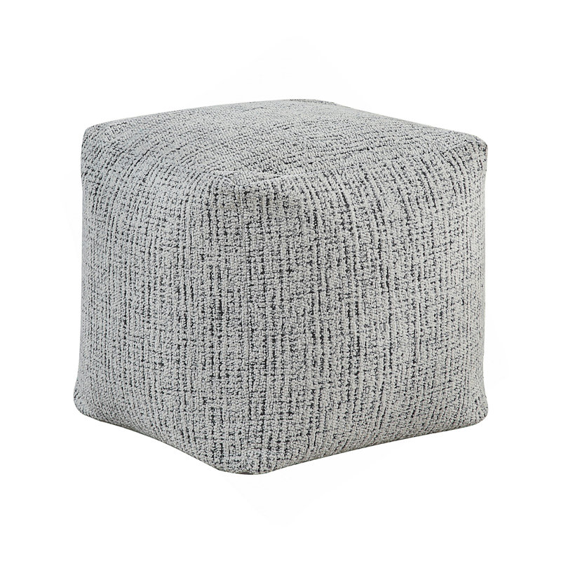 Repose-pieds carré en tissu de chenille, repose-pieds moderne avec base antidérapante pour une assise confortable et polyvalente