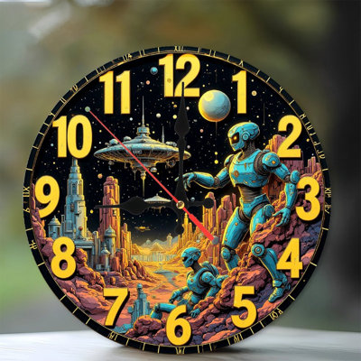 Art mural horloge rétro