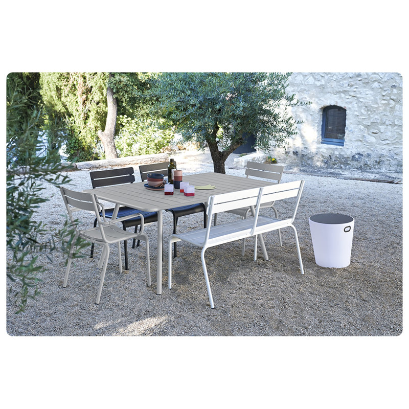 Luxembourg Outdoor Dining Side Chair, Clay Gray, 2