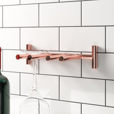 QuirkHub Wall Mounted 2 Wine Glass Rack