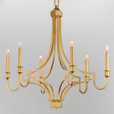 Lustre classique / traditionnel en acier à 6 lumières à intensité variable Kristofer