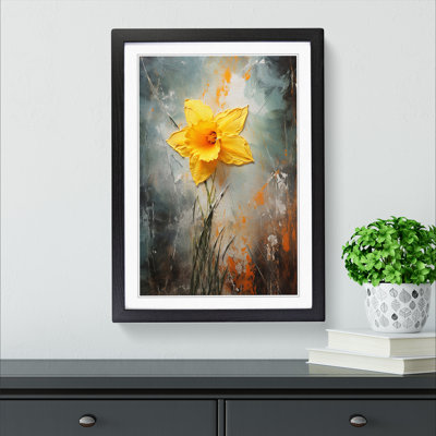 Daffodil Flower Action Painting - Framed Print