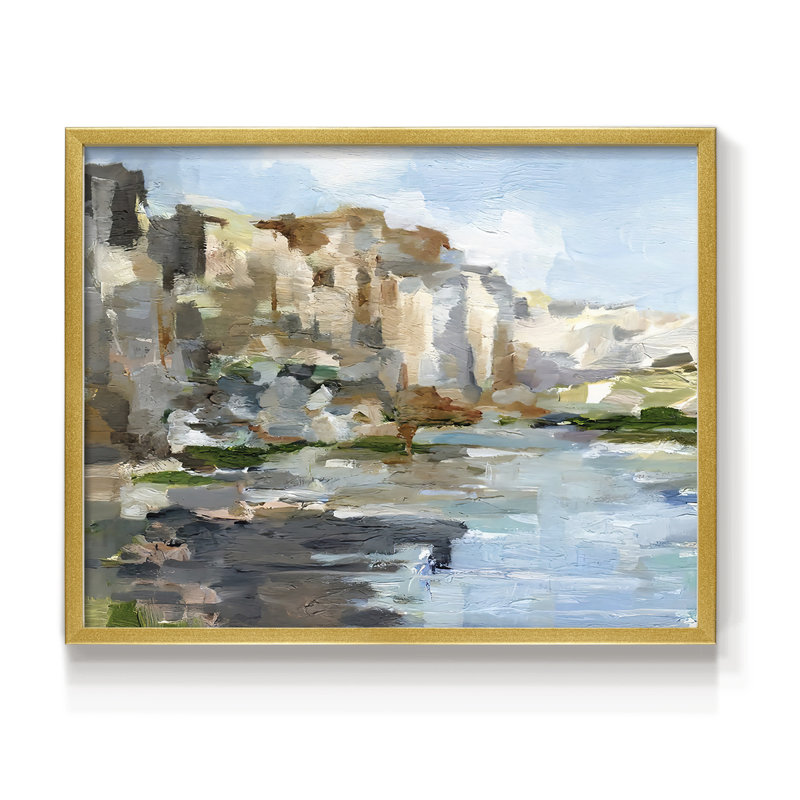 Western Cliffs I -Framed Print - Restickable, 16" H x 20" W
