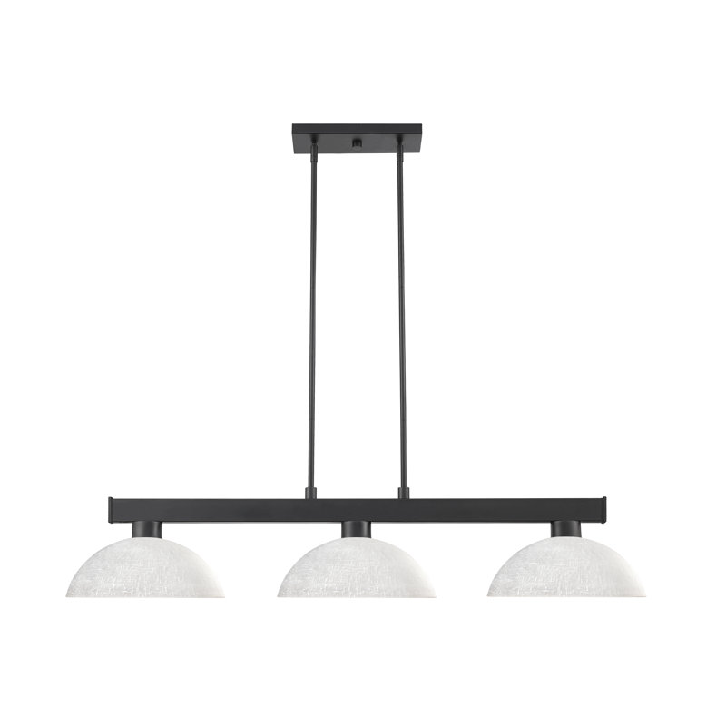 Wauregan 3 - Light Pool Table Dome Pendant, Matte Opal