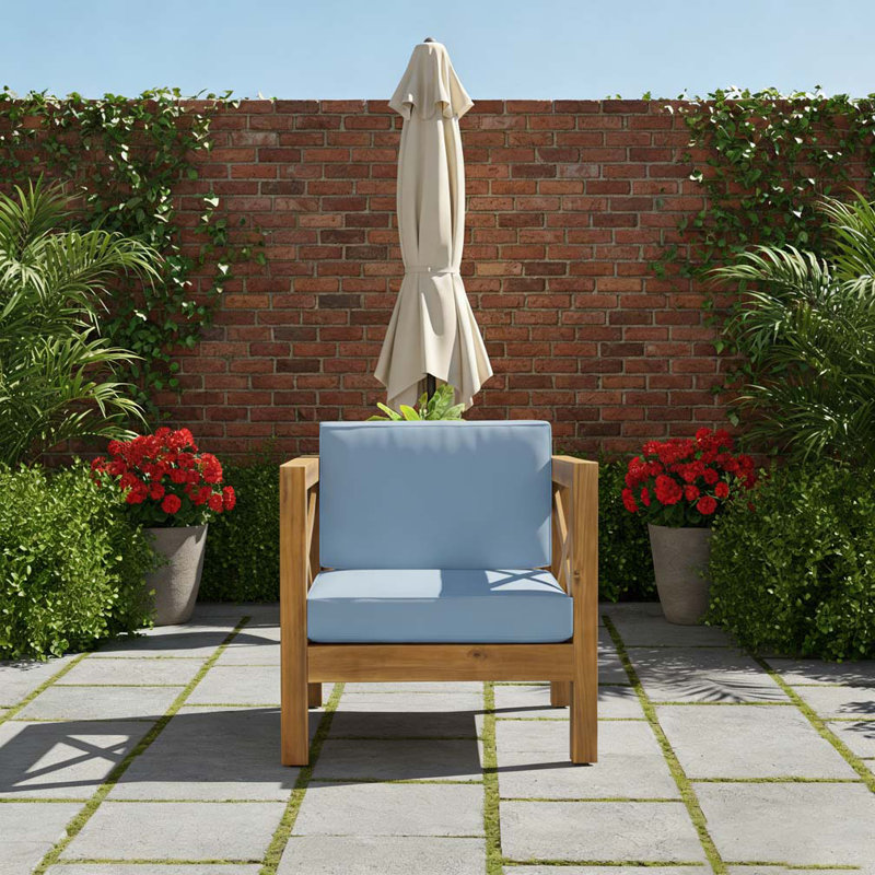 Patio CLUB CHAIR, blue, Teak