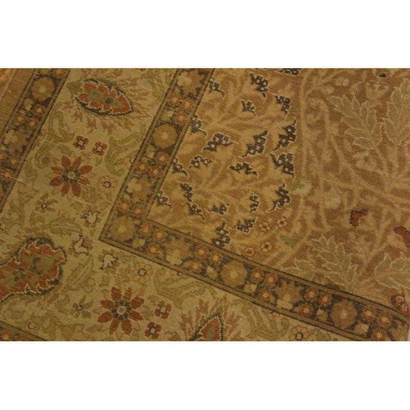 Tapis oriental brun clair / doré en laine noué à la main 4 pi 7 po x 6 pi 9 po Oriental