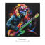 Britwall LED Wall Art Lion with Guitar Illuminated Canvas 83x83cm with UK Plug & ON Off Switch