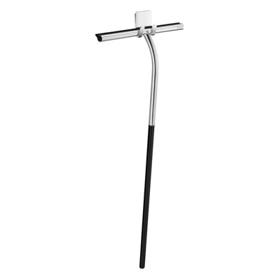 Extra-long shower squeegee with self-adhesive hook 