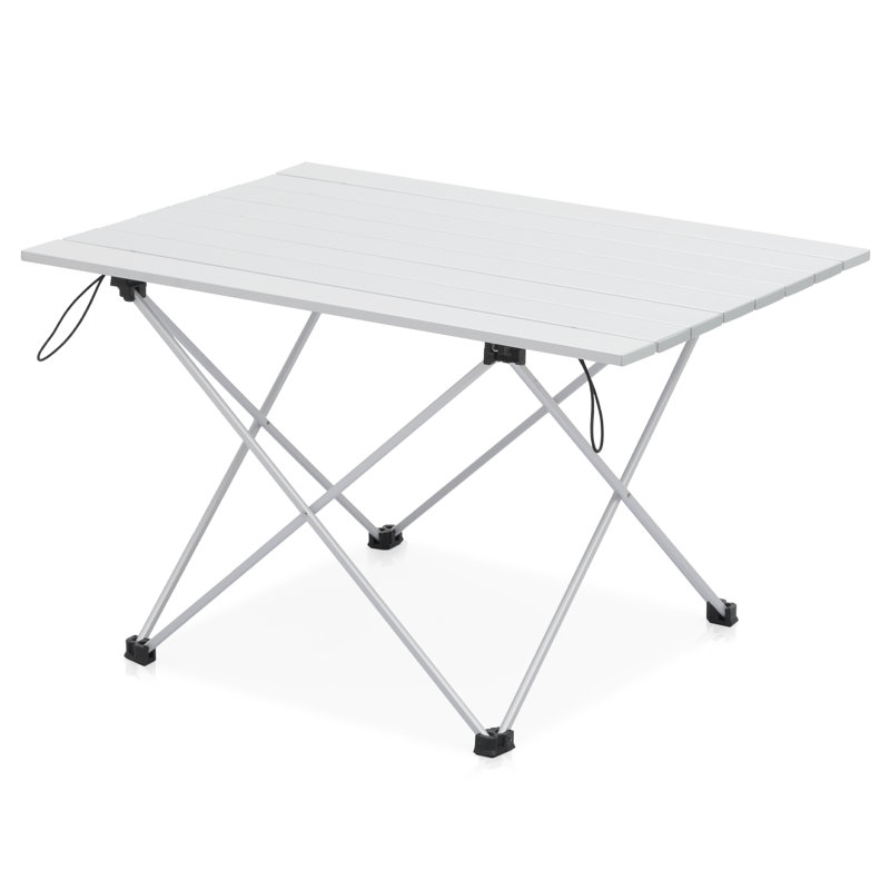 Aluminum Foldable Camping Table, Portable Folding Camp Table with Fold Up Tabletop and Carrying Bag