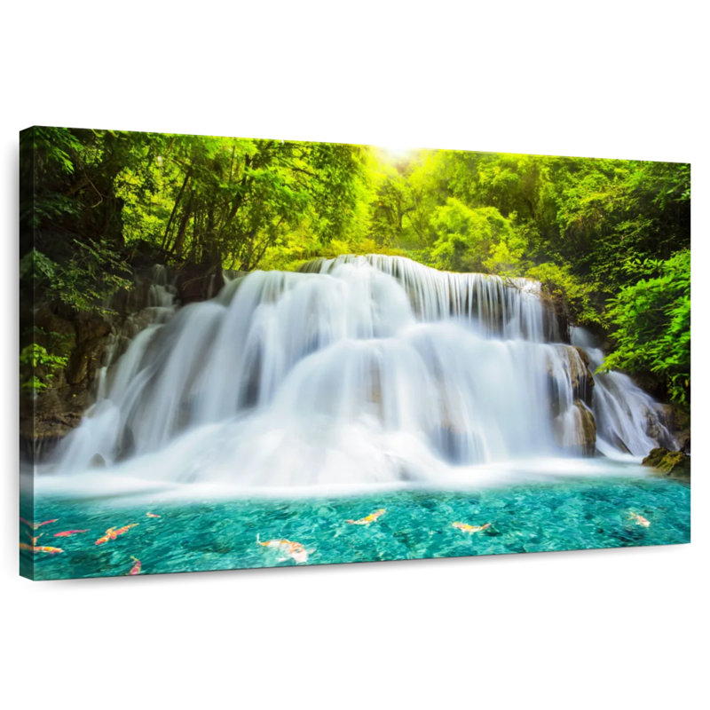 Paysage d'une cascade d'Alvord Kanchanaburi, H 16 po x l 24 po
