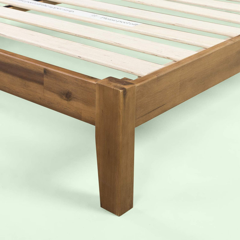 Solid Wood Platform Bed Frame King Size - No Box Spring Needed, Wood Slat Support, Easy Assembly