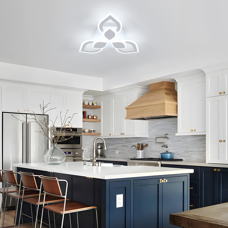 White 48cm Floral LED Flush Ceiling Light