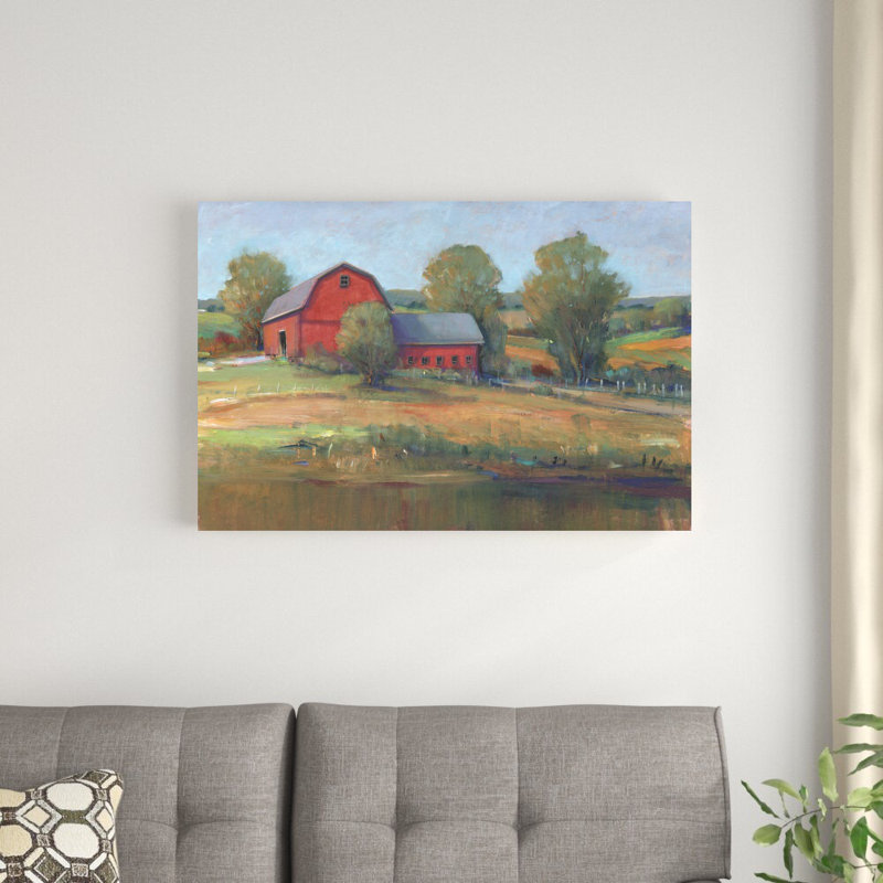 «Country Barn I» par Timothy O 'Toole - peinture sur toile tendue, H 24 po x l 36 po