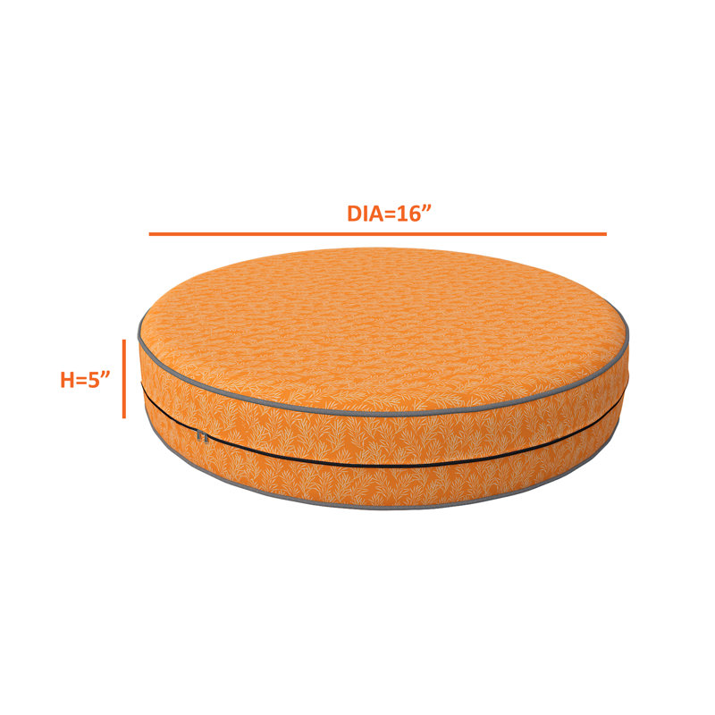 Decorative Indoor Outdoor Waterproof Round Cushion Cover, Patio Bar Stool UV Resistant Seat Cover, 12.7cm H x 40.6cm W