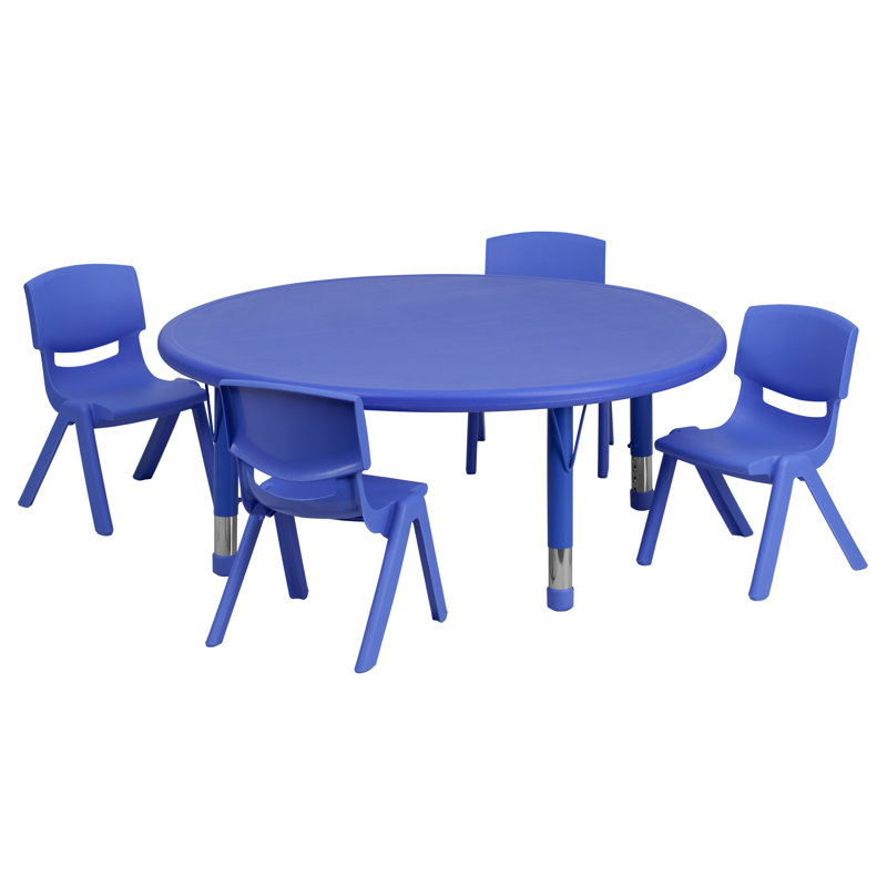 Ensemble de 4 tables d'activités Goddard, Bleu, L 33 po x P 33 po x H 14,5 po à 23,75 po