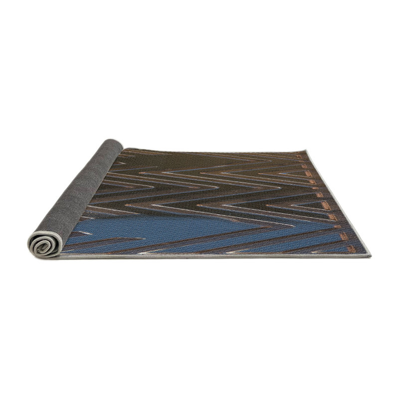 Tapis bleu/vert tissé à la machine, Carré 3 pi