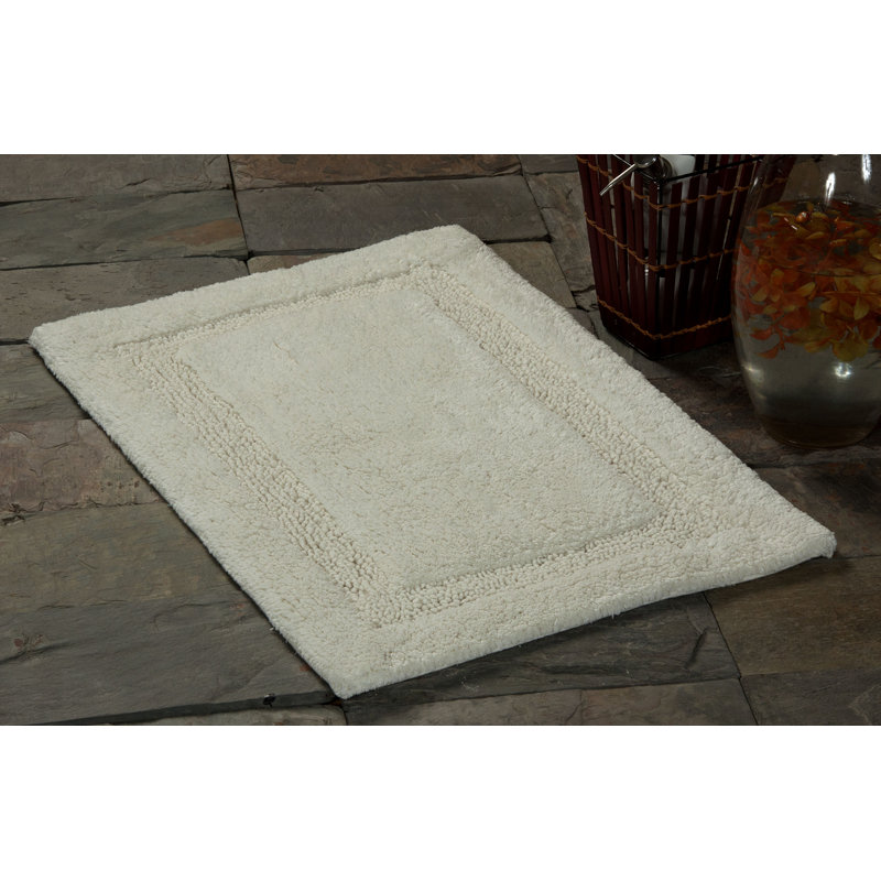 Pullum Cotton Non-Slip Bath Rug, 34" x 21", Ivory