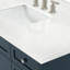 Meuble-lavabo ARIEL Monroe de 60 po en bois massif bleu nuit avec comptoir en quartz blanc de Carrare de 1,5 po, lavabo rectangulaire central-99405039-125022555-125043975