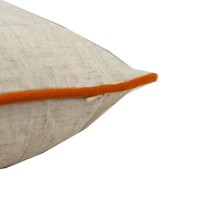 Coussin décoratif Niva, broderie de l'Action de grâce, mélange de coton orange 20 po
