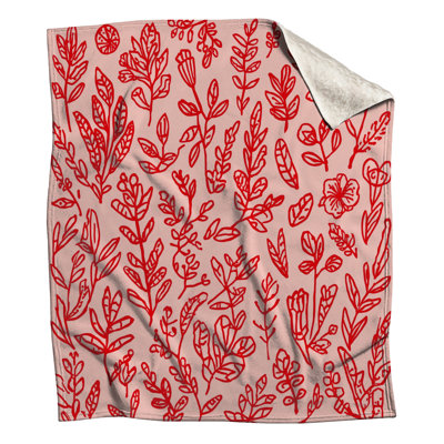Couvertures d'art floral rouge