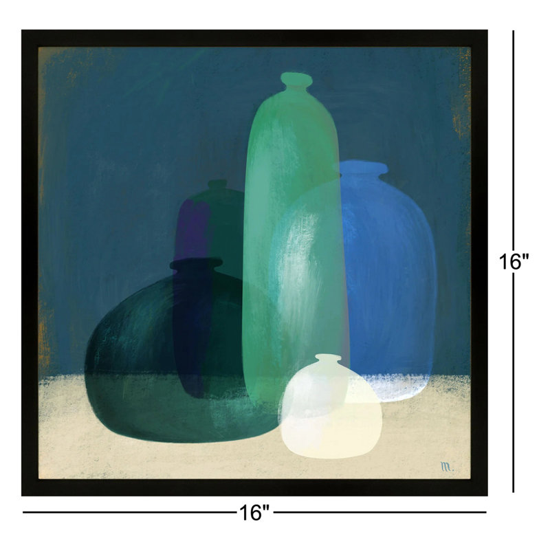 Murano Glass Vases Print by StudioM, Black, 16" H x 16" W x 1.25" D