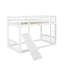 Lit superposé simple au-dessus d'un lit simple, lit superposé au sol avec rampe d'escalade, échelle, garde-corps de sécurité-2049817998