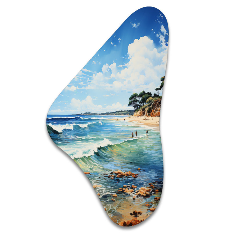 Mantorville Beach Photo Coastal Impressions VII - art mural asymétrique en forme de Boomerang, H 31 po x l 17 po