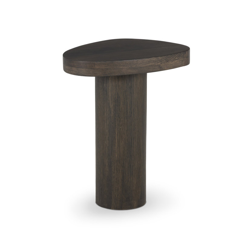 Zion End Table-Merlot Marble, Grey Tobacco Oak, Solid Wood