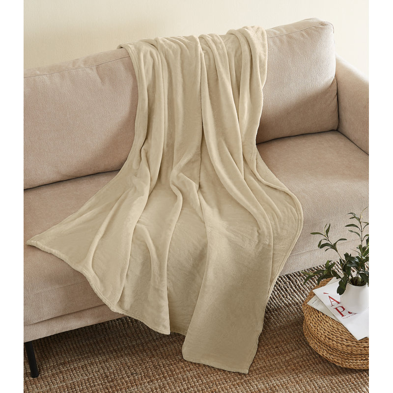 Jeté luxueux London Fog Plush, Tanné