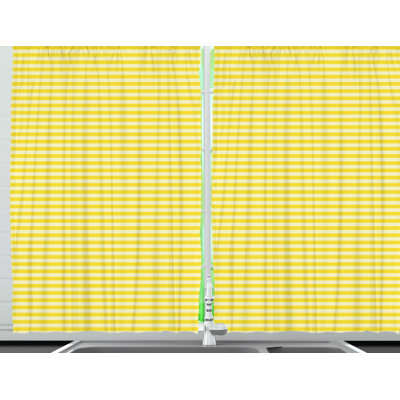 Striped Ruffled Kitchen Curtain