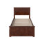  Lit plateforme en bois massif Nantucket avec pied et gigogne assortis-96140456-96140455